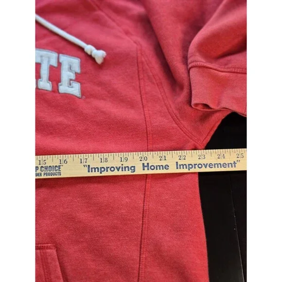 Champion Ohio State Buckeyes Hoodie Mens Large Red Embroidered Pullover OSU - Picture 2 of 8